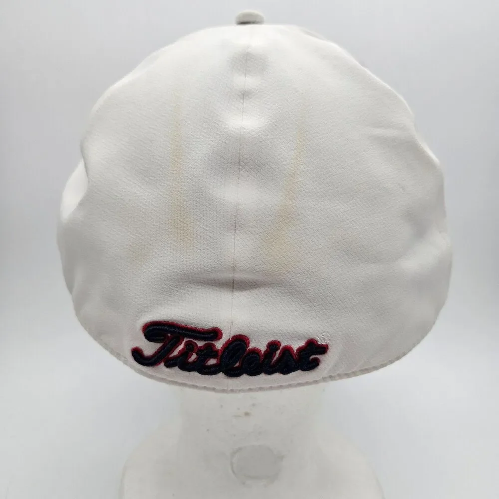 Titleist Golf Hat Cap Fitted White Pro V1 Golf USA American Flag Patriotic L/XL